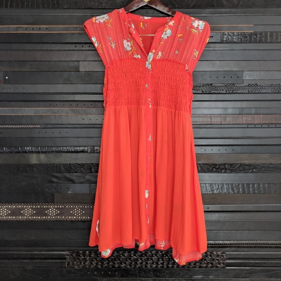 Free People orange sleeveless summer dress - Picture 3 of 5